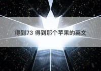 得到73 得到那个苹果的英文