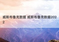 威斯布鲁克数据 威斯布鲁克数据2022