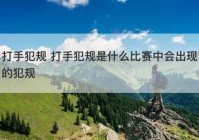 打手犯规 打手犯规是什么比赛中会出现的犯规