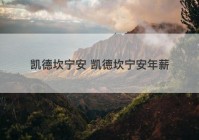 凯德坎宁安 凯德坎宁安年薪