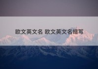 欧文英文名 欧文英文名缩写