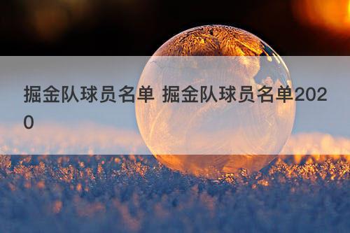 掘金队球员名单 掘金队球员名单2020