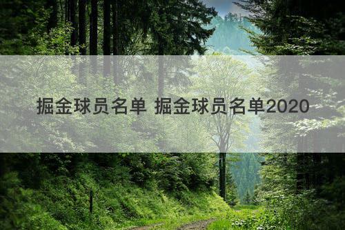 掘金球员名单 掘金球员名单2020