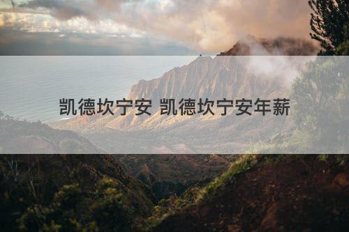 凯德坎宁安 凯德坎宁安年薪