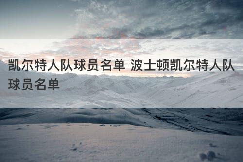 凯尔特人队球员名单 波士顿凯尔特人队球员名单